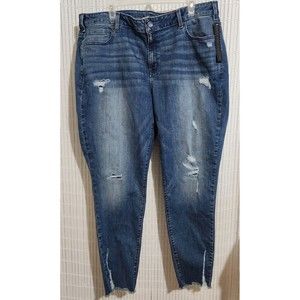 Lane Bryant Skinny Jeans For Women Size 22 Distressed Mid-rise  B6